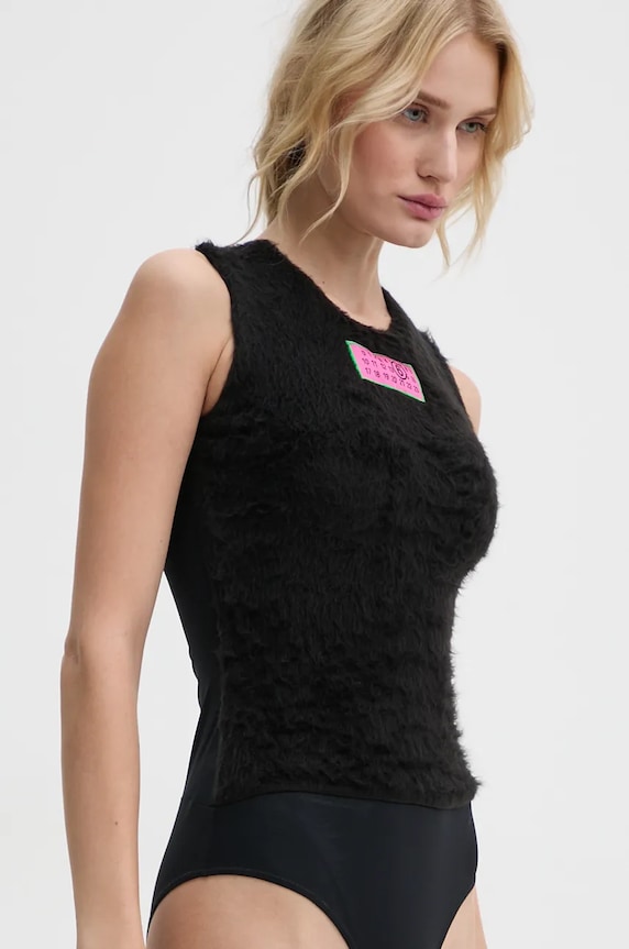 MM6 Maison Margiela bodysuit black S62NA0073.MTJ012