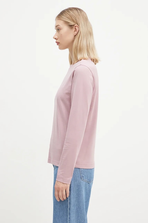 Y-3 cotton longsleeve top Regular Longsleeve Tee JD9823 pink AW24