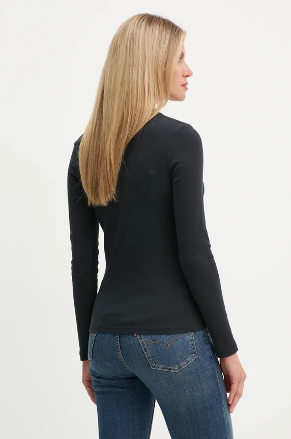 Ρούχα Βαμβακερή μπλούζα με μακριά μανίκια Levi's A9330 μαύρο