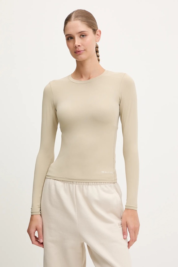 Majica dugih rukava P.E Nation Foundation LS slim bež 243L265