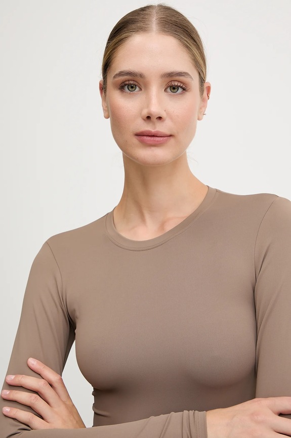 P.E Nation tricou cu mânecă lungă de damă Foundation maro 243L265