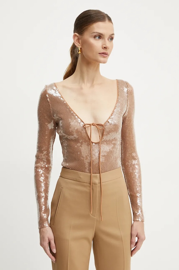 Body Bardot VERONA nášivka hnědá 59471TB