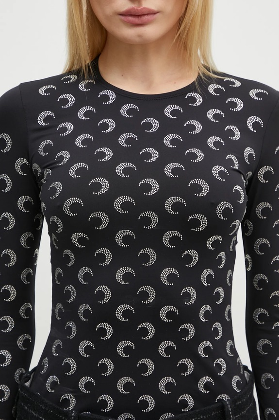 Marine Serre camicia a maniche lunghe nero WTS006A.CJER0002