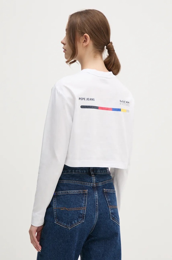 Odzież Red Bull Racing x Pepe Jeans longsleeve bawełniany RL500001 biały