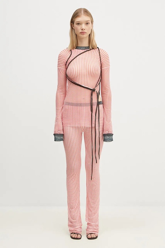 Ottolinger longsleeve shirt Mesh Deconstructed Longsleeve all-over print red 1010201821