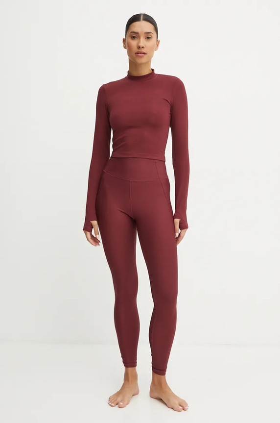 Tričko s dlhým rukávom na jogu Casall Soft Rib 24234. burgundské AW24