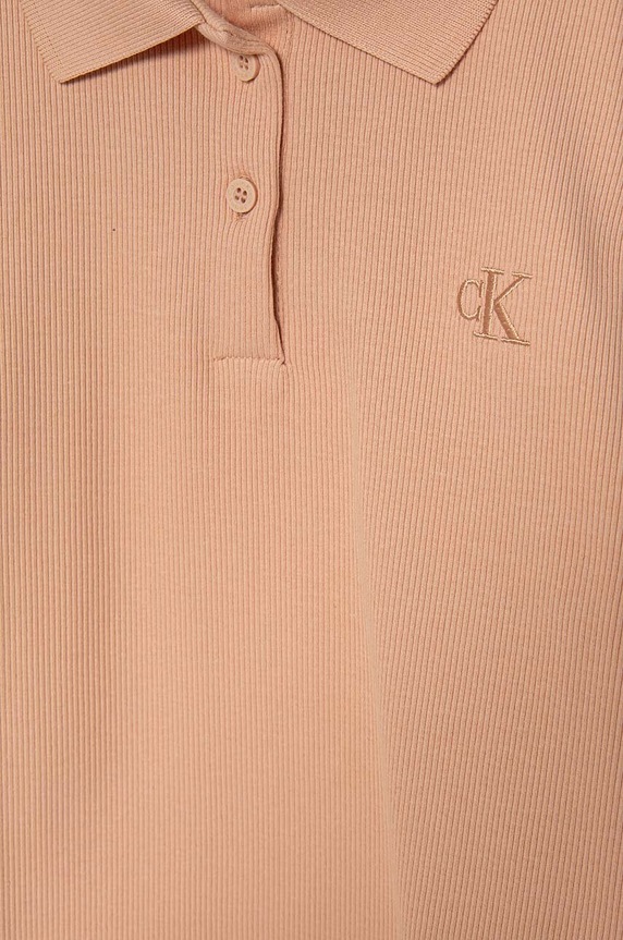 DÍVKA Dětské tričko s dlouhým rukávem Calvin Klein Jeans IG0IG02533.9BYH. oranžová