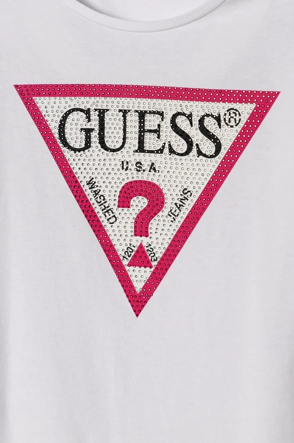 DÍVKA Dětské tričko s dlouhým rukávem Guess J2YI50.K6YW1.9BYH bílá