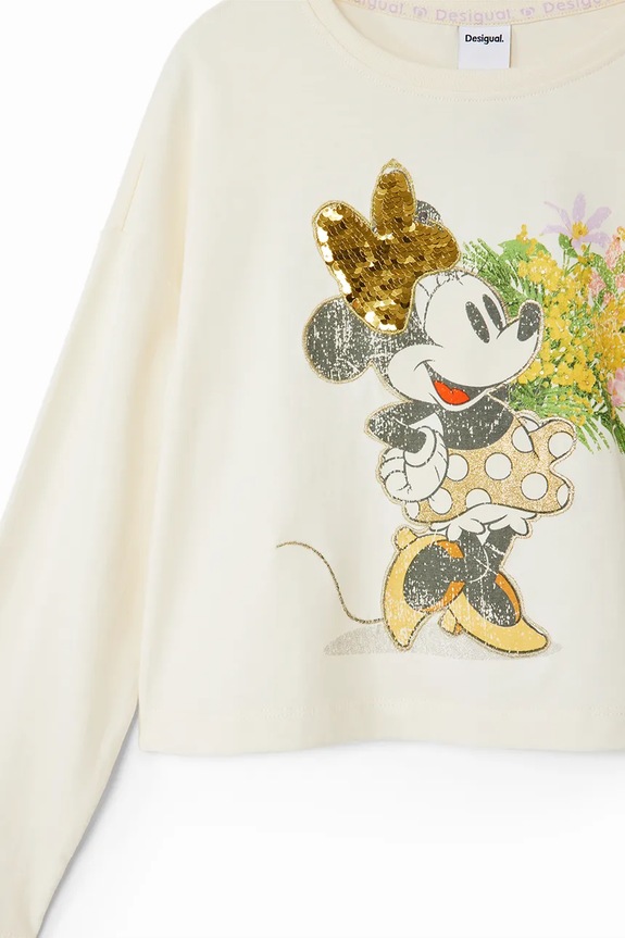 Dječja pamučna majica dugih rukava Desigual MINNIE MOUSE 24WGTK15 bijela