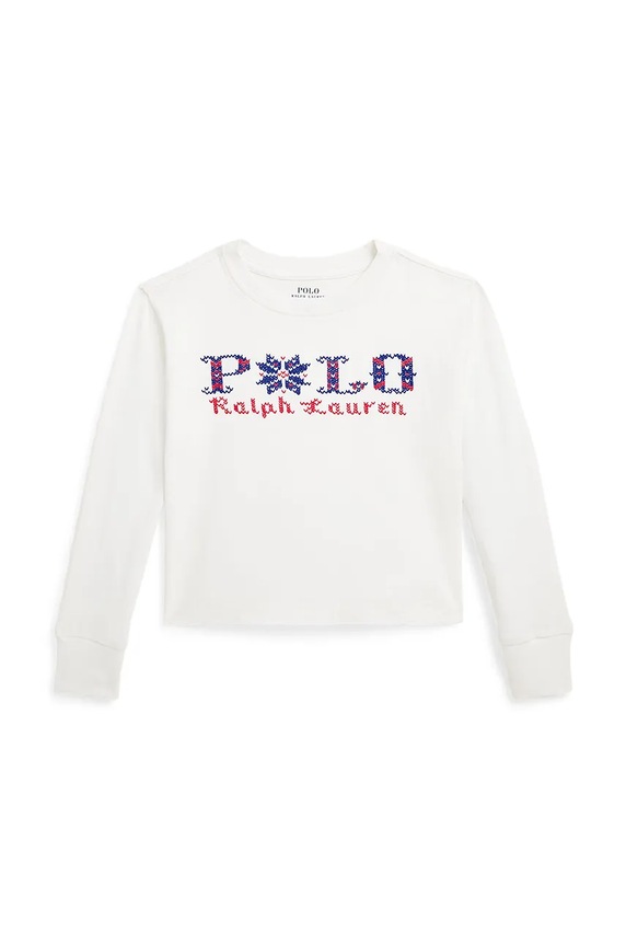 Polo Ralph Lauren longsleeve bawełniany dziecięcy nadruk biały 312952100002