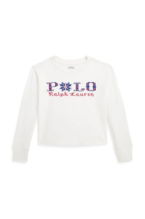 Polo Ralph Lauren longsleeve bawełniany dziecięcy nadruk biały 312952100002