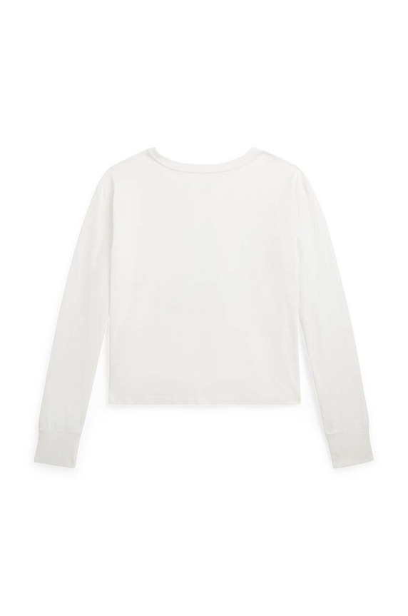 Polo Ralph Lauren longsleeve din bumbac pentru copii 313951031001 alb AW24