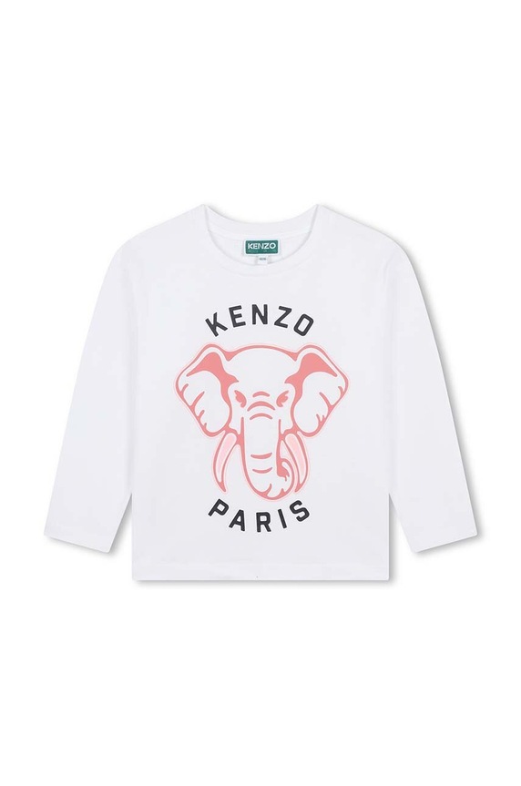 Kenzo Kids longsleeve bawełniany dziecięcy nadruk biały K60706.114.150