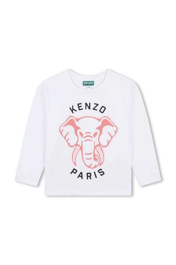 Kenzo Kids longsleeve bawełniany dziecięcy nadruk biały K60706.114.150
