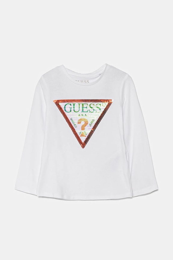 Guess longsleeve copii imprimeu alb K4RI30.K6YW1.9BYH