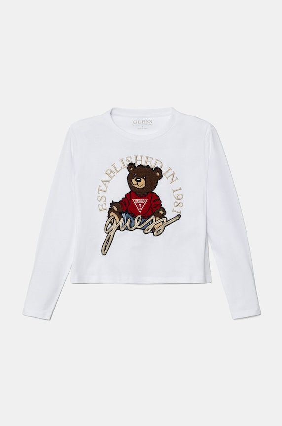 Guess gyerek pamut hosszú ujjú felső pamut fehér J4BI10.I3Z14.9BYH
