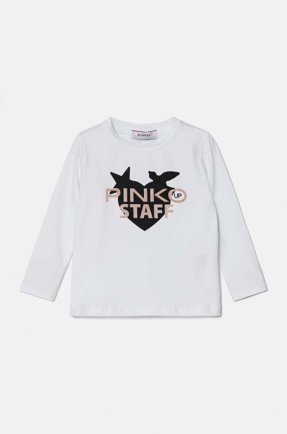 Pinko Up longsleeve copii print alb F4PIBGTH174