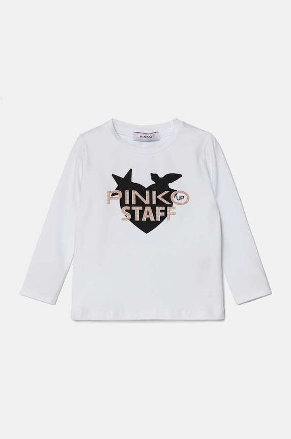 Pinko Up longsleeve copii print alb F4PIBGTH174