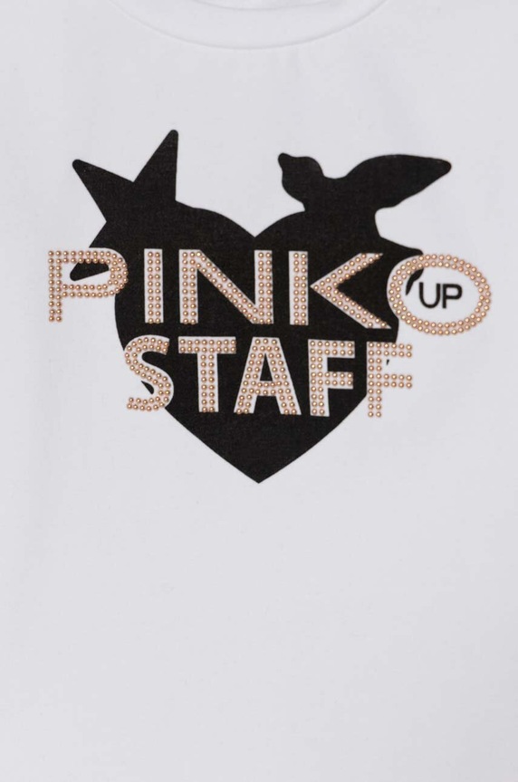 Fete Pinko Up longsleeve copii F4PIBGTH174 alb