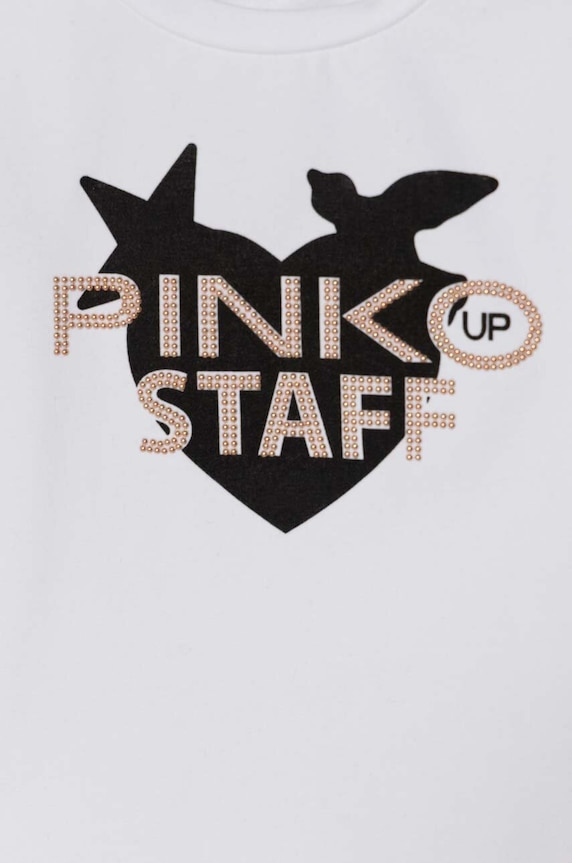 Fete Pinko Up longsleeve copii F4PIBGTH174 alb