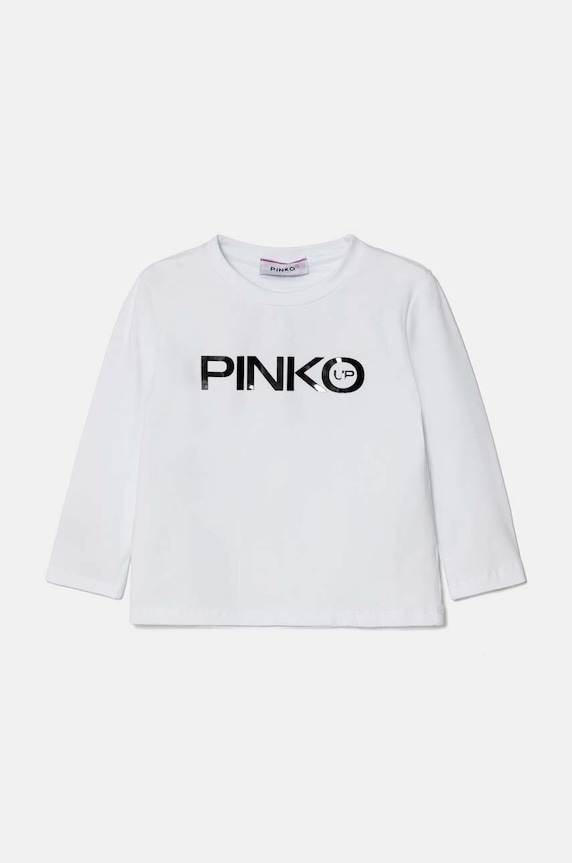 Pinko Up longsleeve copii print alb F4PIBGTH204