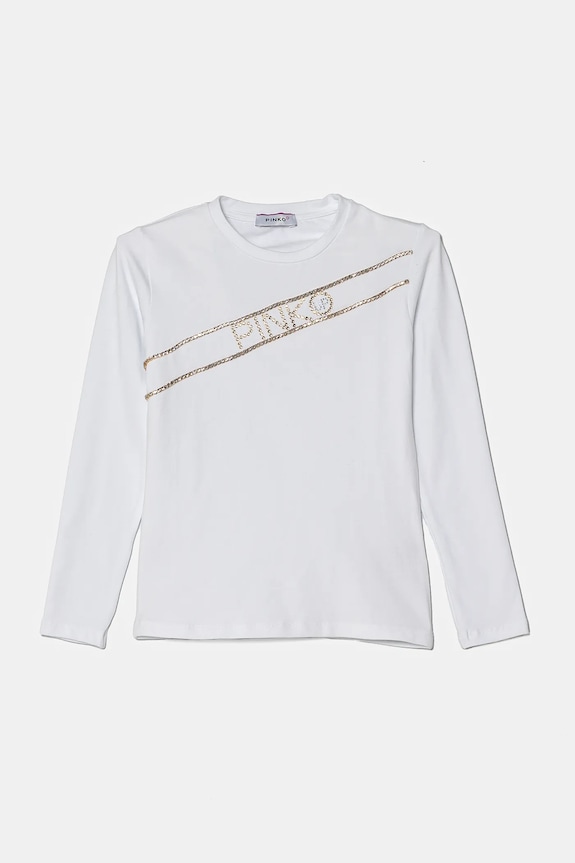 Pinko Up longsleeve copii imprimeu alb F4PIJGTH066