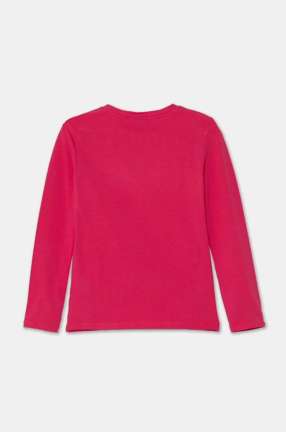 Pinko Up longsleeve din bumbac pentru copii F4PIJGTH151 roz AW24