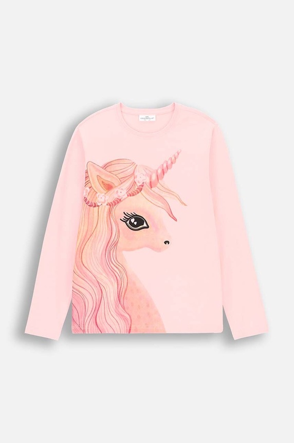 Coccodrillo longsleeve dziecięcy z elastanem różowy ZC4143102VGA