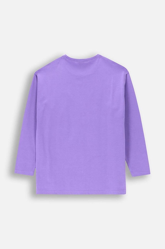 Coccodrillo longsleeve bawełniany dziecięcy ZC4143110VGA fioletowy AW24