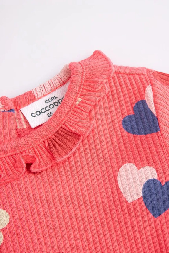 DÍVKA Kojenecké tričko s dlouhým rukávem Coccodrillo ZC4143102HGN růžová