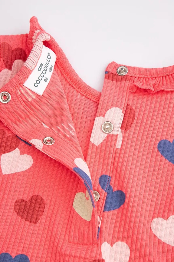Kojenecké tričko s dlouhým rukávem Coccodrillo růžová ZC4143102HGN