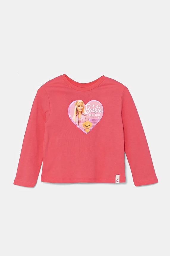 United Colors of Benetton longsleeve din bumbac pentru copii print roz 3ATNG10HJ.P.Seasonal