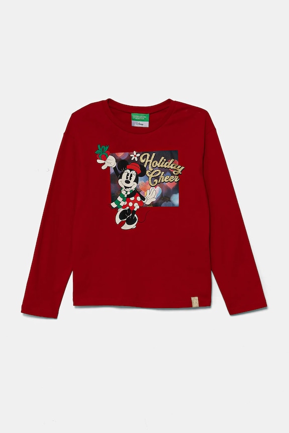 United Colors of Benetton longsleeve print rosu 3ATNC10LC.G.Seasonal