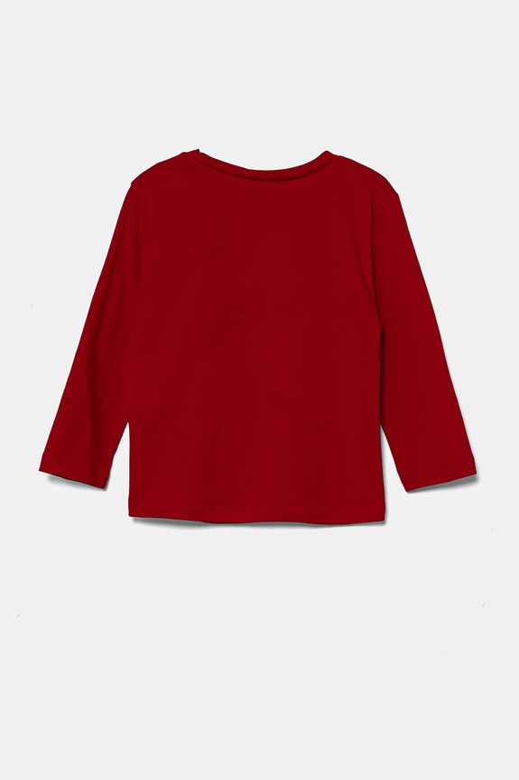 Detská bavlnená košeľa s dlhým rukávom United Colors of Benetton 3ATNG10GQ.P.Seasonal červená AW24