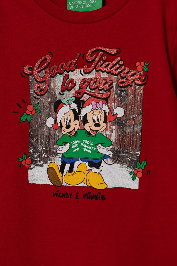 Dievča Detská bavlnená košeľa s dlhým rukávom United Colors of Benetton 3ATNG10GQ.P.Seasonal červená