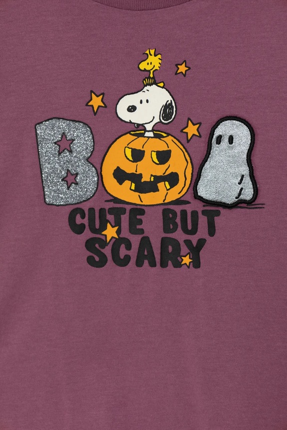 Djevojčice Dječja pamučna majica dugih rukava United Colors of Benetton 3VR5G10JA.P.Seasonal ljubičasta