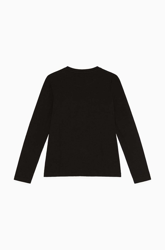 Detské tričko s dlhým rukávom Patrizia Pepe J051 7M0752 čierna AW25