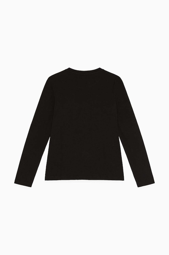 Detské tričko s dlhým rukávom Patrizia Pepe J051 7M0752 čierna AW25