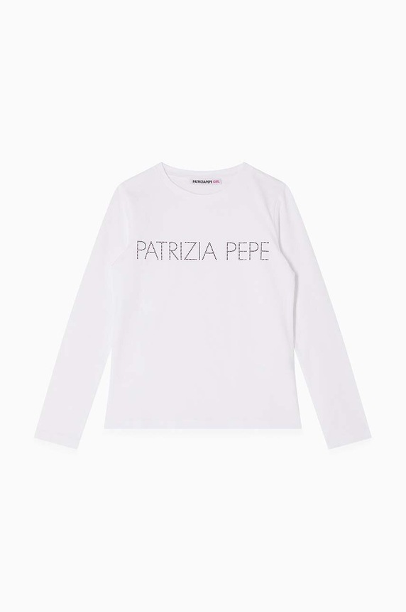 Παιδικό μακρυμάνικο Patrizia Pepe J061 απλικέ λευκό 7M0753