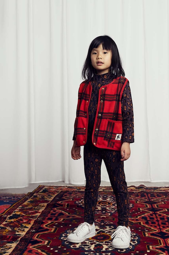 Dětské tričko s dlouhým rukávem Mini Rodini Leopard 2472014116 hnědá