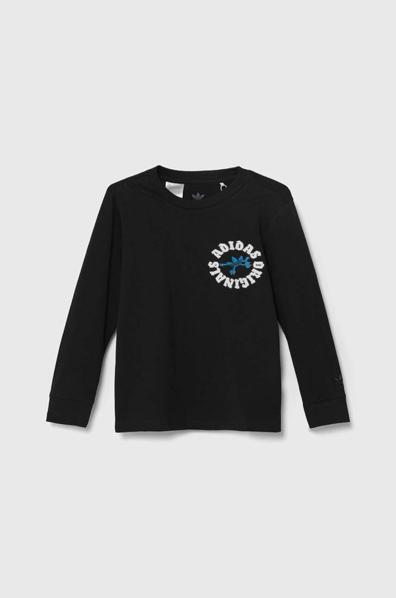 adidas Originals gyerek pamut hosszú ujjú felső GFX LONGSLEEVE IY5454 fekete AW24
