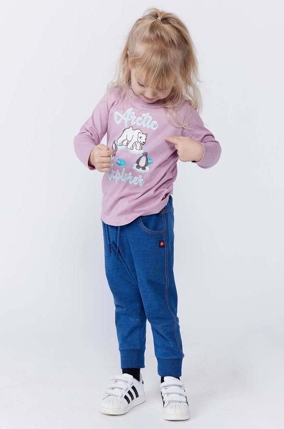 Παιδικό βαμβακερό μακρυμάνικο Lego LWTAY 600 στάμπα μωβ 12011362