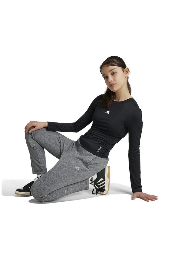 adidas maglietta a maniche lunghe per bambini J TF LS TEE tessuto elasticizzato nero IV9544