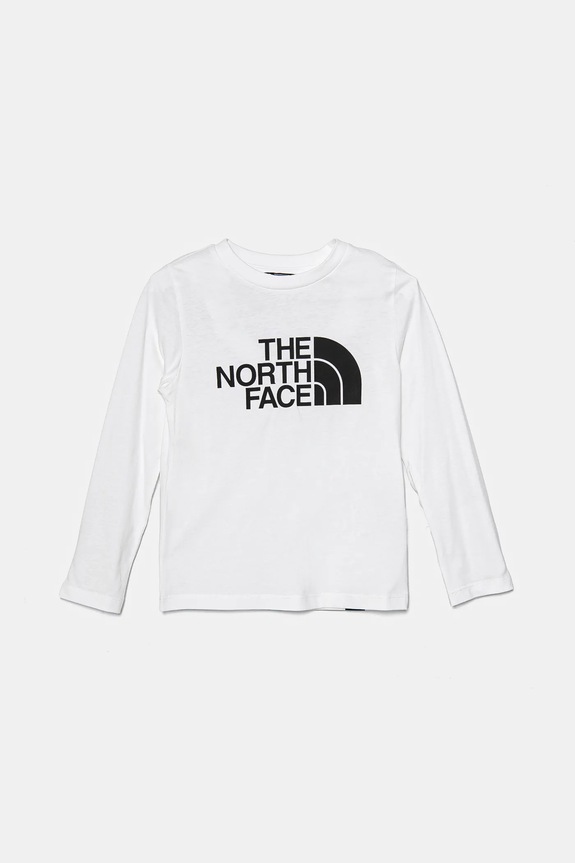 The North Face longsleeve copii EASL/S TEE print alb NF0A89J2FN41