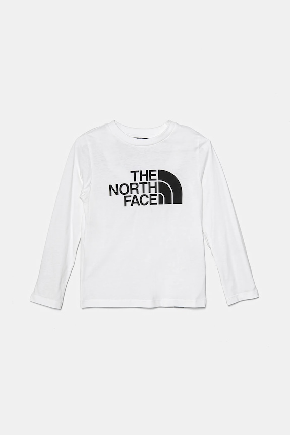 The North Face longsleeve copii EASL/S TEE print alb NF0A89J2FN41