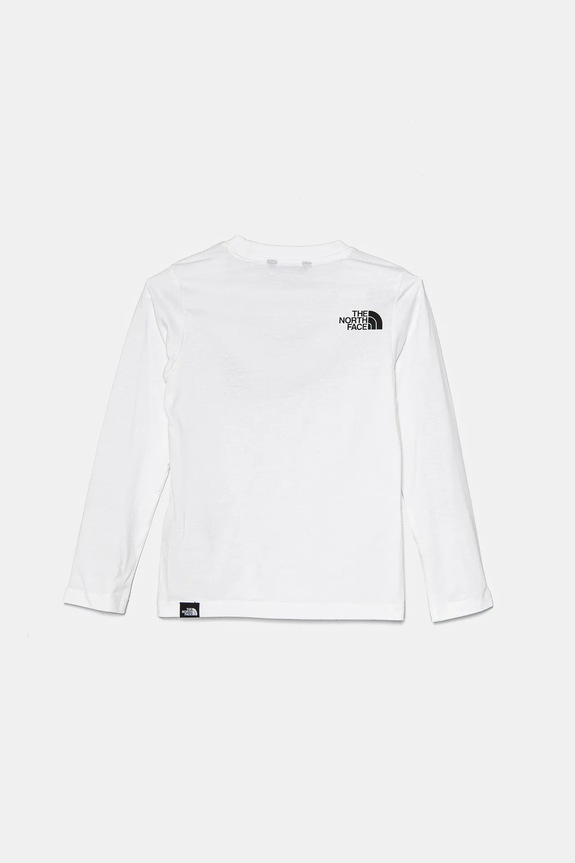 The North Face longsleeve copii EASL/S TEE NF0A89J2FN41 alb AW24