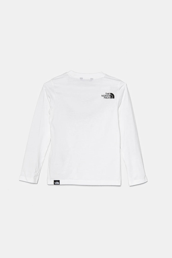 The North Face longsleeve copii EASL/S TEE NF0A89J2FN41 alb AW24