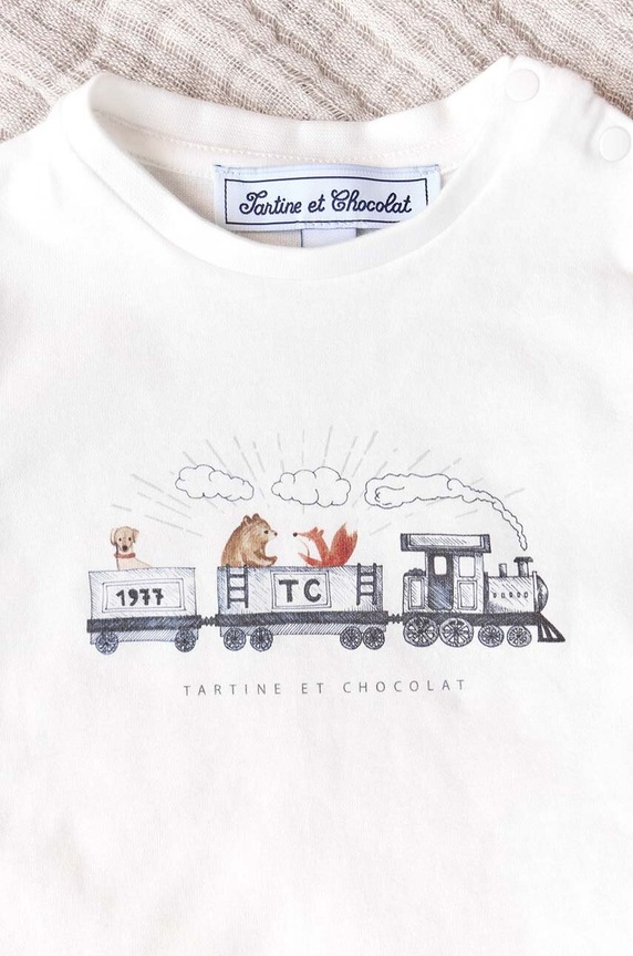 Pamučna majica dugih rukava za bebe Tartine et Chocolat TZ10051.67.74 narančasta