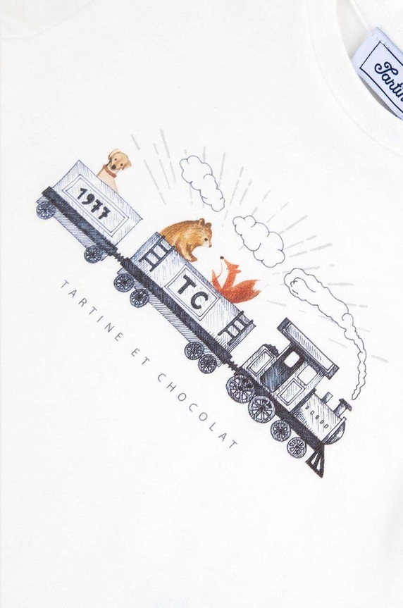 Pamučna majica dugih rukava za bebe Tartine et Chocolat narančasta TZ10051.67.74