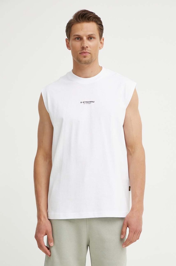 G-Star t-shirt bawełniany aplikacja biały D24567.C336